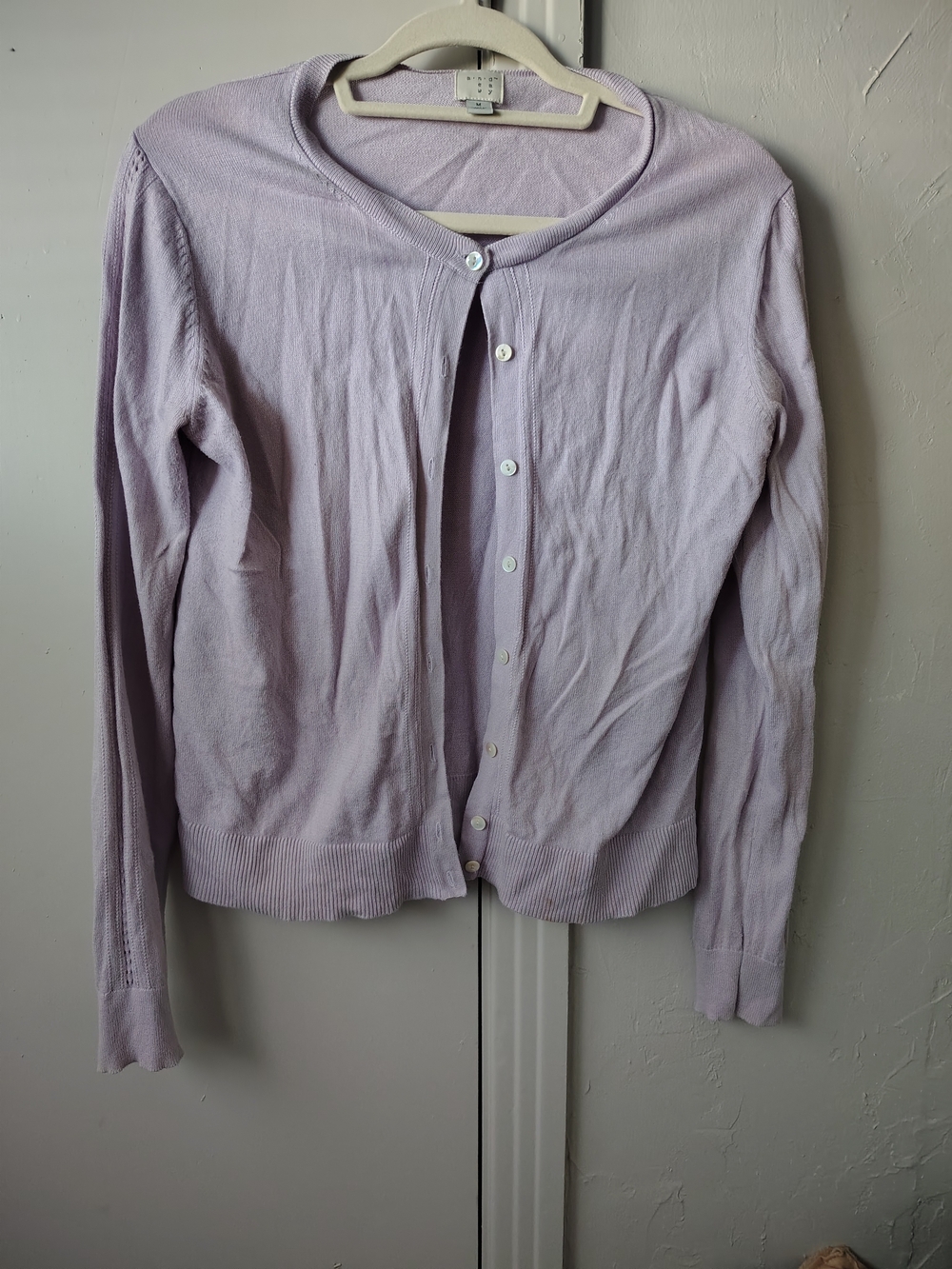 a new day Lavender Button-Up Cardigan Sweater